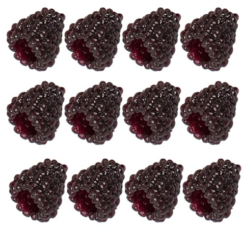 HOMOCONO Frutta Artificiale Lampone 12 Pezzi per Decorazione Tavolo e Fotografia, Accessori per Negozi e Ambienti Casa Frutti di Bosco Finti