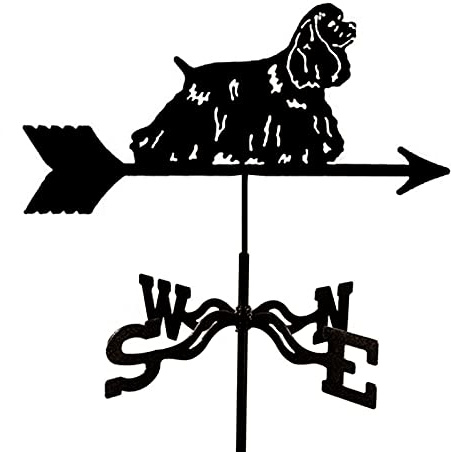 Hund Cocker Spaniel väderflöjel för takfäste Utomhusgård Väderhane Vindflöjel Vindriktningsindikator med beläggning