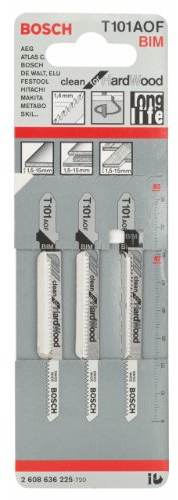 Bosch 3x Lame de scie sauteuse PRO Hardwood clean curve T101AOF (pour Bois dur, Panneau multiplex, Longueur 83 mm, Professional Accessoire Scie sauteuse)