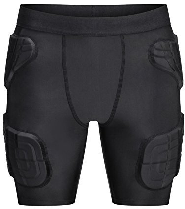 TUOYR Maillot de compression rembourré pour garçons - Protection de poitrine côtelée pour enfants - Pour football, équitation, paintball, rugby, hockey - Short rembourré - Taille L (tour de taille :