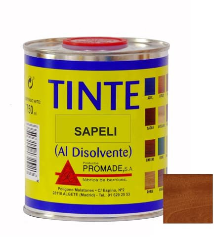 Promade - Tinte al disolvente para teñir la madera. Tonos de madera y colores vivos y modernos (375 ml, Sapelly)