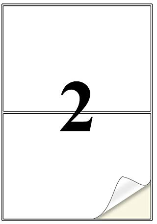 A4 Shipping Labels 100 Sheet 2 per Sheet 210 x 148 mm A4 Matte White Address Labels Self-Adhesive Sticky Back Label Mailing Printing Paper for Laser Inkjet Copier Printer