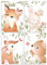 Klasse 4er Set Bilder Waldtiere Dekobilder 2 Bär Fuchs Reh Hase Kinderzimmer Babyzimmer Mädchen und Junge Bilderset Poster DIN A4 Dekoration Wald Tiere (ohne Rahmen)