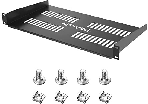 MT-VIKI 1HE 19 Zoll Fachboden für Netzwerk Schrank 1U perforiertes Rackmontage Server für 19 Zoll Netzwerkschränke 22kg 250mm Tiefe Ablage 1 Stück