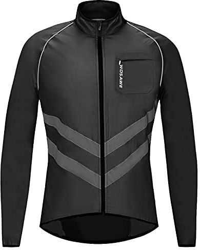 HUIOP Veste de cyclisme pour hommes coupe-vent réfléchissant à manches longues maillot de vélo veste de vélo pour équitation course jogging,maillot cycliste