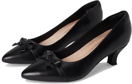 Clarks Women's Kepley Holly Pump, Black Leather, 9 Medium