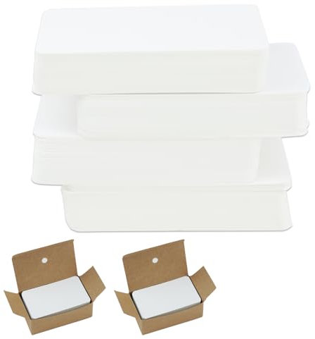 YUUTIAL Blanko Kraftpapier Papier Karten 200 Stk, Visitenkarten Lernkarten Memory Karten für EinladungsbriefGeschenketiketten -9 x 5.3cm (Weiß)