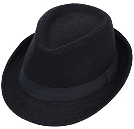Hilai Sombrero de Caballero de Fieltro de Lana Vintage, Tweed Inglés, Negro, 56-58 cm, Veloz