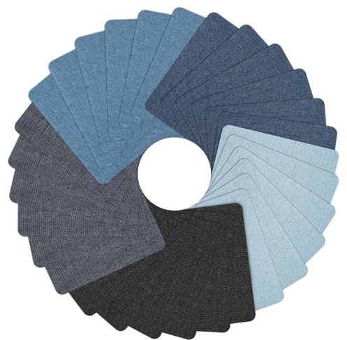 30 Blatt Jeans Hochwertige Qualität Flicken zum Aufbügeln Innen,Bügelflicken Jeans Aufbügelflicken 12,5 x 9,5 CM,Selbstklebenden Textil Patches Stoff Denim,für Kleidung Lochreparatur und Dekoration