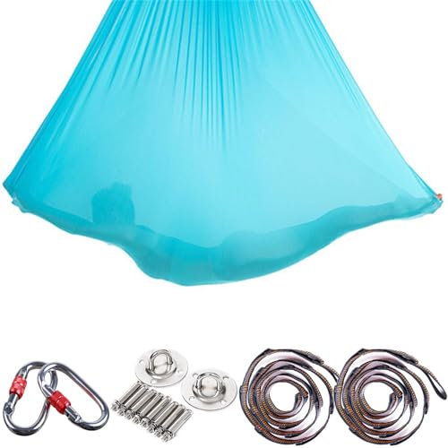 PRMTYUP Aerial-Yoga-HäNgematte, Aerial-Yoga-Schaukel, Farbenfrohe Aerial-Yoga-HäNgematte, Atmungsaktive Yoga-Trage FüR GroßE HöHen, Akrobatiktuch, Aerial-Yoga-Seide,08,4 * 2.8M