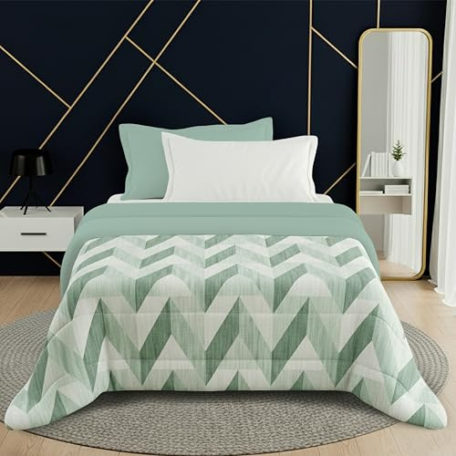 Zucchissime Trapunta Una Piazza e Mezza 220x265 | calda e leggera, double face, design elegante | Coperta Invernale in microfibra | comfort avvolgente e qualità sartoriale 350 g/m²