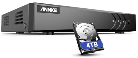 ANNKE DVR 16 canali 5 MP CCTV 5 en 1 Digital Video Recorder H.265 + HDMI DVR con disco rigido da 4 TB, monitoraggio in tempo reale, sistema di sicurezza domestica con rilevamento persone/veicolo