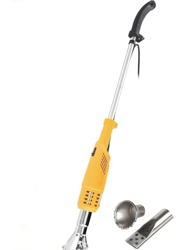 Bärbar elektrisk termisk ogräsmaskin, 2000 W Professionell Trädgårdsutrustning ogräsbrännare med 2 munstycken, Ogräsdödare Trädgårdsredskap, Max Temperatur 650°C, for Uteplats Uppfart BBQ(Yellow)