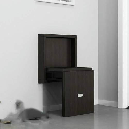 YYLMKMFC Taburete for Cambiar Zapatos Invisible montado en la Pared, Silla Plegable, Taburete for Colgar en la Pared, balcón, taburetes de Pared Ocultos, Asiento Plegable(B,Without armrest)