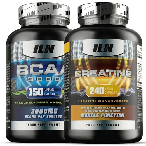 High Strength Creatine & BCAA Capsules Bundle - 4,200mg Creatine Monohydrate + 3,000mg BCAA 2:1:1 - Amino Acid Bundle
