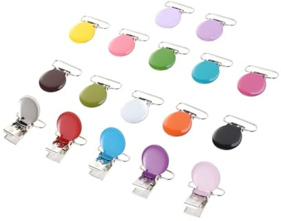 Totority 17 Pezzi Clip per Ciuccio in Acciaio Resistente con Design Semplice e Finitura Lucida, Clip Porta Dentini da Latte ad Alta Resistenza per Accessori Fai-da-te e Artigianato con
