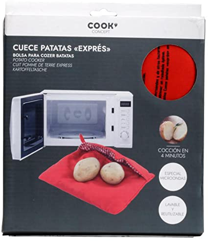 COOK CONCEPT - KC22531/ED - Sac Cuiseur Pomme De Terre Rouge Micro-Onde Lavable Reutilisable Cuisson Rapide