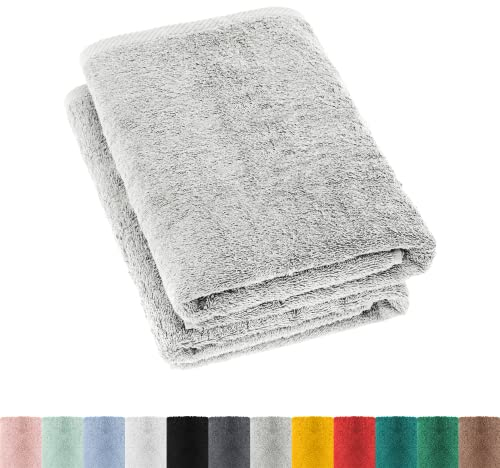 2er Pack Frottier Duschtücher Set 70x140 cm 100% Baumwolle, 2X Duschtuch Grau