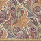 ABAKUHAUS Blumen Stoff als Meterware, Ethnisches Paisley-Muster, Qualitäts Stoff Dekorativer Polster Heimtextilienstoff, 2M (148x200cm), Braun Beige