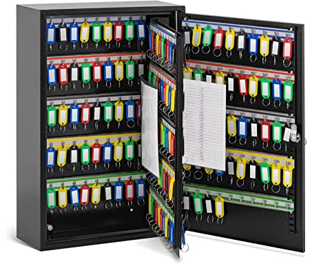 Stamony Cassetta Portachaivi da Parete Box per 200 Chiavi ST-KB-200 (Plastica, Nero, 200 Portachiavi)