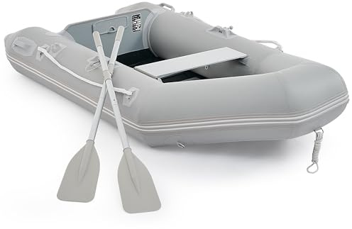 CO-Z 7.5ft Inflatable Dinghy Boat for 2 Adults, 660lb Capacity Heavy-Duty PVC Raft with Aluminum Floor & Oars, Motor Mount, Portable Kayak-Style Tender for Fishing, Rescue, and Water Sports