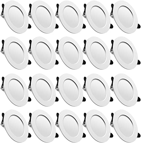 Tofisr LED Einbaustrahler 230V Downlights LED Spot Ultra Flach Inkl. 20 x 7W 700lm Warmweiß 2700K Einbauleuchten Deckenspots Set