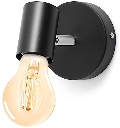 Tsling Industrial Wall Lights Spotlight LED 1 Flame with E27 Socket,Vintage Spot Light Fitting 90°/350° Rotatable,Indoor Ceiling Bedside Lamp Wall Sconce,Hallway,Bedroom,Kitchen,Hallway,with Bulb