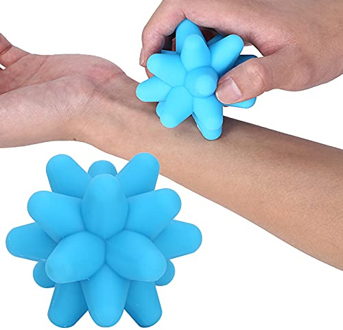 Spiky Massage Balls, 2 Colors Acupoint Physical Massage Balls, Lacrosse Ball Roller Set Perfect for Foot Massage, Deep Tissue Massage, Trigger Point (Blue)