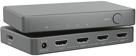 Interruttore HDMI 4K120Hz - Marmitek AS48-8K HDMI 2.1 - HDR - 4 ON/1 off - 4K 120Hz - 48Gbps - VRR - ALLM - Dolby Digital - HDCP 2.3/2.2/1.4 - Commutazione automatica