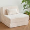 BYBYME Klappbares Schlafsofa, ausklappbarer Stuhl, Bett, umwandelbare Couch, Lounge, Chaiselongue für Wohnzimmer, Schlafzimmer, Gästezimmer, Beige