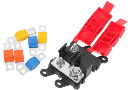 Beatifufu Portafusibles para Coche con Soporte de Fusibles Tipo Tornillo Caja de Fusibles de Vías con Montaje Seguro de Conexión por Tornillo Kit para Automoción y Electrónica Instalación