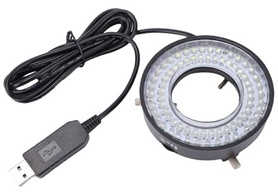 Tosuny Microscope 72 LED Ring Light illu minator, Ljusstyrka Justering Mikroskop Ljuskälla, USB-driven, 60000LX Focus Auxiliar Lamp Source för Stereomikroskop