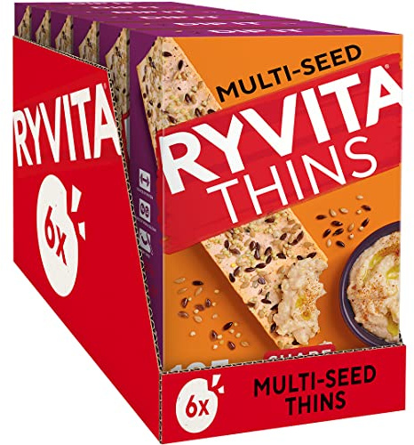 Ryvita Multi Seed Thins 125 g (Pack of 6)