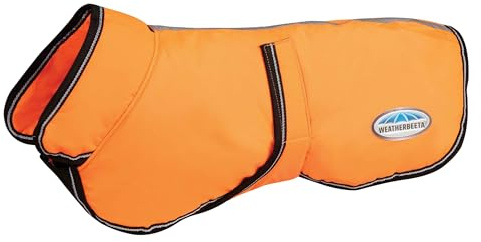 WeatherBeeta ComFiTec Reflective Parka 300D Deluxe Dog Coat, Orange, 26