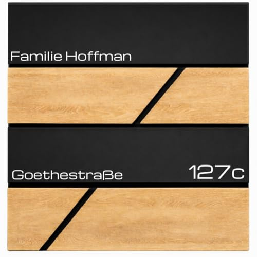 Verda Briefkasten mit Zeitungsfach, 37 x 37 x 11 cm, Anthrazit RAL7016, Holz, 2X Schlüssel, Montagematerial Postkasten großer Einwurf Designer Wandbriefkasten mit Zeitungsrolle (SN3638-2)