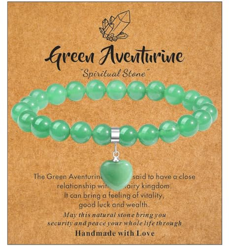 XIANNVXI Green Aventurine Bracelets for Women,8mm Green Gemstone Stone Beaded Green Bracelet for Women Jewellery Gift for Christmas Anniversary Valentines Day
