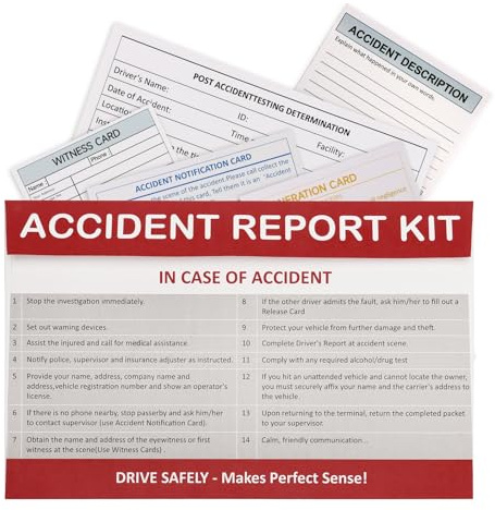 10 Pack Vehicle Accident Report Kit in Envelope 6 * 9.45 inch Driver's Vehicle Inspection Report Vehicle Compliance Accident kit for Helps Drivers Collect Organize Report Vehicle Accident Information