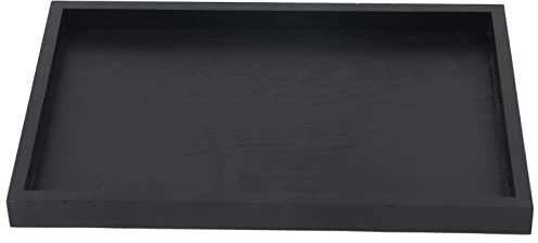 Vassoio da portata in legno massello, vassoio da portata per colazione e tè, portatile, rettangolare, in legno massello, per tè, caffè, snack, cibo, per sala da pranzo, colazione (25 x 18 x 2