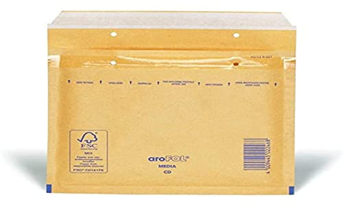 Arofol 2FVAF000013 Luftpolstertaschen CD, 100 Stück, 180x165 mm, goldgelb/braun