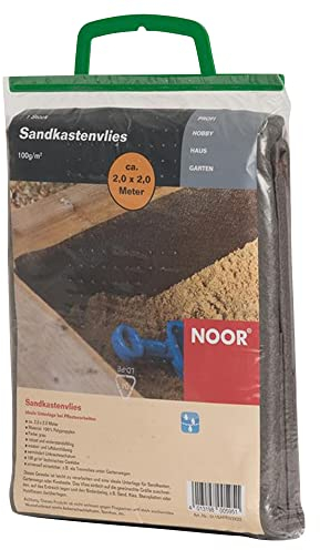 NOOR Sandkastenvlies 2 x 2m im grau I Vlies für Sandkästen, Wasser- und luftdurchlässig I PP-Vlies verhindert Unkrautwachstum in Sandboxen und Garten