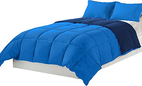 Tata Home Piumino Winter Double Face Invernale 300 gr/mq in Morbida Microfibra Misura 1 Piazza Singolo cm 155x200 Colore Blu Avio