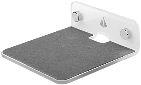 Wall Shelf Speaker Stand, TXEsign Small Wall Shelf Speaker Mount for Bluetooth Speaker, Webcam, Cell Phones, Toy Display Shelf Acrylic Speaker Shelf (Silky White & Transparent)