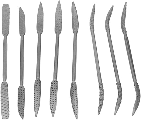 8 Uds limas y escofinas de madera, juego de limas de escofina de madera Riffler de doble punta, limas de madera para carpintería