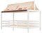 GBHJJ Kinderbett Hausbett 90X200 cm, Kinder Einzelbettrahmen Haus KinderzimmermöBel mit Dachhimmel, Kleinkinderbett, Einzelbettrahmen für MäDchen Und Jungen In Weiß