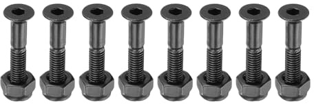 PATIKIL Skateboard Hardware Kit 22mm Schrauben, 8 Stück Karbonstahl Montageschrauben Bolzen Muttern Set Scooter Ersatzteile für Skateboard Cruiser, Schwarz