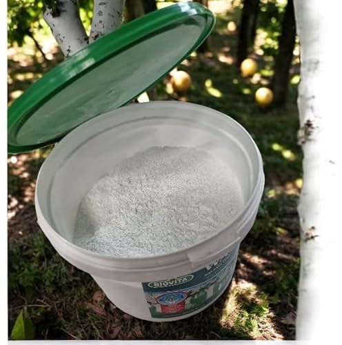 Peinture blanche pour arbres fruitiers – 1 kg de chaux de jardin dans un seau pratique, peinture d'arbre pour la protection contre le gel et l'entretien