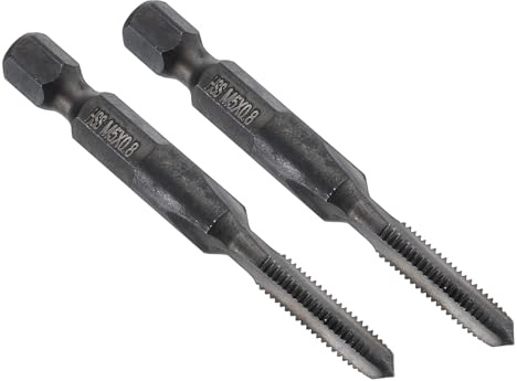 QUARKZMAN 2 Piezas de Macho de Roscar de Flauta Recta, M5 X 0.8 Roscado Métrico 1/4 Vástago Hexagonal Herramienta de Roscado Macho de Roscar Para Máquina de Fresado (HSS 6542)
