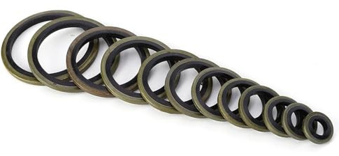 Telituny 240st NBR Metal-inbäddade Tätningsringar, 6-30 Mm Hydraulisk o-rings-kit för Röranslutningar, Trycksystem (40MPa/5800psi), Olja/bränsle/vattenbeständig (-25 ° C Till +100 °