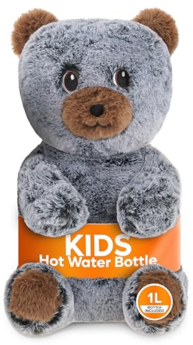 Children’s Hot Water Bottle with Cover Warm Teddy Bear Gift for Kids Safe Soothing Comfort with Hand Pocket Supper Soft Teddy Bear