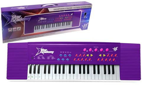 WS Synthesizer - officiell Star Academy-licens - 37 tangenter - initiering - 610809SA - lila - tangentbord - musik - instrument - piano - musiker - sångare - mikrofon - perfekt för nybörjare